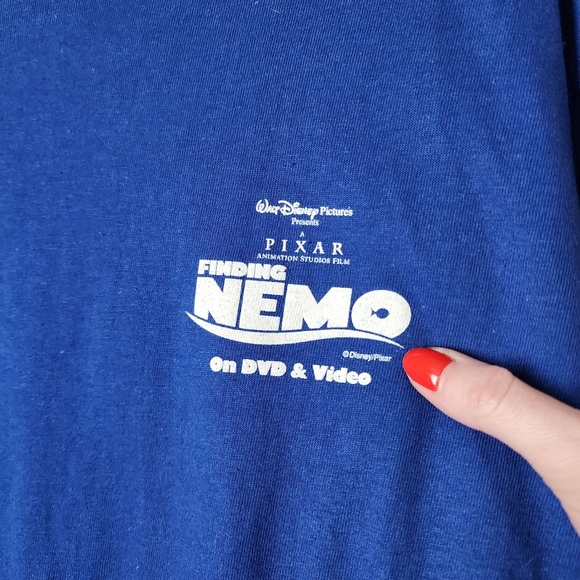 FINDING NEMO x VINTAGE y2k Promo Tee DVD VHS Graphic tee Crush Turtle blue‎ XL - Picture 5 of 7